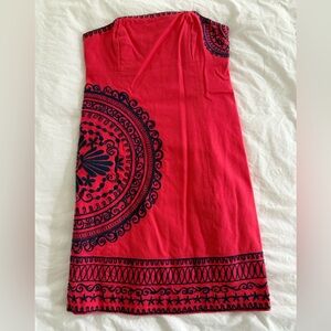 Lilly Pulitzer SZ 2 Red and Navy Strapless Dress